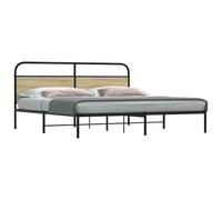 BOWEKAM Beds & Accessories Cadre de lit en métal sans matelas Chêne Sonoma 180 x 200 cm Super King size