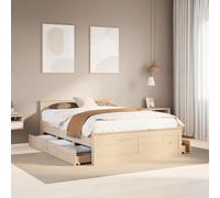 BOWEKAM Beds & Accessories Cadre de lit sans matelas avec tête de lit en pin massif 160 x 200 cm