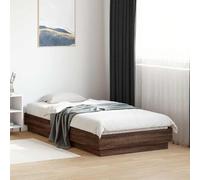 BOWEKAM Beds & Accessories Cadre de lit simple en bois de chêne marron 90 x 190 cm