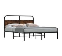 BOWEKAM Cadre de lit sans matelas 150 x 200 cm King Size en chêne fumé