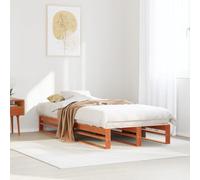 BOWEKAM Cadre de lit sans matelas en pin massif Marron ciré 75 x 190 cm