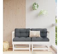 BOWEKAM Canapé d'angle de jardin 2 pièces en pin massif blanc