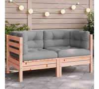 BOWEKAM Canapé d'angle de jardin avec coussins en bois massif Douglas