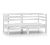 BOWEKAM Canapés d'angle de jardin 2 pièces en pin massif blanc