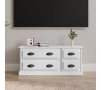 BOWEKAM Centres de divertissement et meubles TV - Meuble TV blanc 100 x 35,5 x 45 cm - Bois d'ingénierie