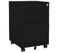 BOWEKAM Classeur mobile noir 39 x 45 x 60 cm en acier, armoires et rangement, classeurs