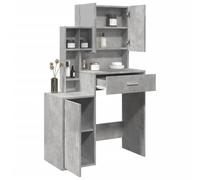 BOWEKAM Coiffeuse avec armoire Gris béton 80 x 35 x 132 cm