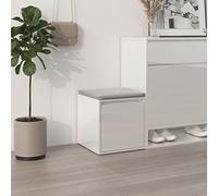 BOWEKAM Commode en bois d'ingénierie Blanc brillant 40,5 x 40 x 40 cm
