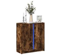 BOWEKAM Commode pour la maison et le jardin en chêne fumé LED 77x34x85 cm choix de meubles en bois d'ingénierie