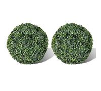 BOWEKAM Decor-Artificial Flora-Buis Lot de 2 boules de buis artificielles 27 cm