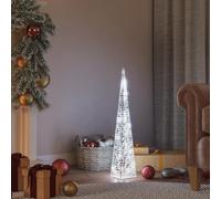 BOWEKAM Decor-Décorations saisonnières et de vacances - Éclairage de Noël - Cône lumineux LED décoratif en acrylique - Blanc froid - 60 cm