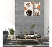BOWEKAM Decor-Wallpaper-Lot de 20 briques de papier peint autocollant 3D Anthracite