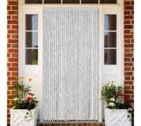 BOWEKAM Decor-Window Treatments-Paravents de fenêtre Rideau chenille Gris 118 x 220 cm