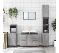 BOWEKAM Ensemble de meubles de salle de bain - Armoire de salle de bain - Gris Sonoma - 80 x 33 x 60 cm - Bois d'ingénierie