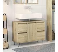 BOWEKAM Ensemble de meubles de salle de bain - Meuble de salle de bain - Chêne Sonoma - 80 x 33 x 60 cm - Bois d'ingénierie
