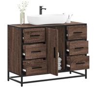 BOWEKAM Ensemble de meubles de salle de bain - Meuble lavabo de salle de bain - Chêne marron - 80 x 33 x 60 cm - Bois d'ingénierie