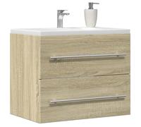 BOWEKAM Ensemble de meubles de salle de bain - Meuble lavabo en chêne Sonoma - 60 x 38,5 x 48 cm - Bois d'ingénierie