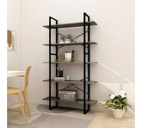 BOWEKAM Étagère-Bibliothèques et étagères sur pied - Meuble à livres à 5 niveaux - Gris - 100 x 30 x 175 cm - Pin