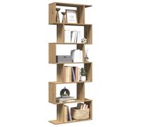BOWEKAM Étagère-Bibliothèques et étagères sur pied - Séparateur de pièce - 6 niveaux - Chêne artisanal - 70 x 24 x 193 cm - Bois d'ingénierie