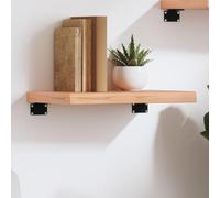 BOWEKAM Étagère murale en chêne massif traité Marron clair 40 x 30 x (2-4) cm