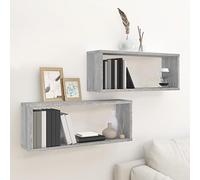 BOWEKAM Étagères cubiques murales pour la maison et le jardin 2 pièces gris Sonoma 60 x 15 x 23 cm Choix de meubles en bois d'ingénierie