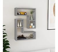 BOWEKAM Étagères murales et rebords - 2 pièces - Gris Sonoma - 50 x 15 x 50 cm - Bois d'ingénierie