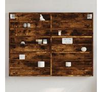 BOWEKAM Étagères murales et rebords - Armoire en vitrine - Chêne fumé - 100 x 8,5 x 75 cm - Bois d'ingénierie