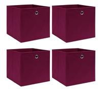 BOWEKAM Fournitures ménagères - Rangement et organisation - Boîtes de rangement - Boîtes de rangement - 4 pièces - Rouge foncé - 32 x 32 x 32 cm - Tissu