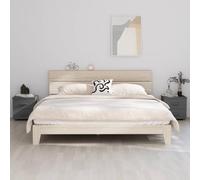 BOWEKAM Hamar Lot de 2 tables de chevet en bois massif Gris foncé 40 x 35 x 44,5 cm