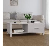 BOWEKAM HAMAR Table basse en pin massif Blanc 100 x 55 x 35 cm
