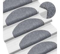 BOWEKAM Home & Garden-15 Tapis d'escalier auto-adhésif avec poinçon aiguille Gris clair 65 x 21 x 4 cm