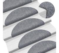 BOWEKAM Home & Garden-15 Tapis d'escalier auto-adhésif Poinçon aiguille Gris clair 56 x 17 x 3 cm