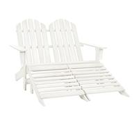 BOWEKAM Home & Garden Adirondack Chaise de jardin 2 places en bois de sapin Blanc