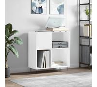 BOWEKAM Home & Garden-Armoire à disques en bois d'ingénierie Blanc brillant 84,5 x 38 x 89 cm