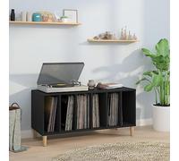 BOWEKAM Home & Garden-Armoire à disques en bois d'ingénierie Noir 100 x 38 x 48 cm