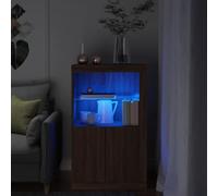 BOWEKAM Home & Garden Armoire d'appoint avec lumières LED Chêne Marron