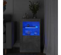 BOWEKAM Home & Garden Armoire d'appoint avec lumières LED Gris béton