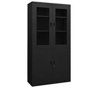 BOWEKAM Home & Garden Armoire de bureau en acier Noir 90 x 40 x 180 cm