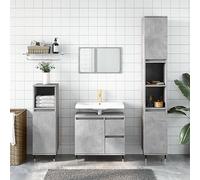 BOWEKAM Home & Garden Armoire de salle de bain en bois d'ingénierie Gris béton 30 x 30 x 190 cm
