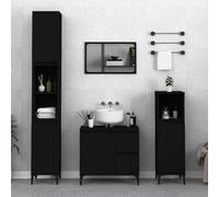 BOWEKAM Home & Garden Armoire de salle de bain en bois d'ingénierie Noir 65 x 33 x 60 cm