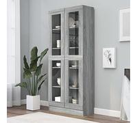 BOWEKAM Home & Garden Armoire en vitrine/bois d'ingénierie Gris Sonoma 82,5 x 30,5 x 185,5 cm