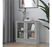 BOWEKAM Home & Garden-Armoire en vitrine Gris Sonoma 82,5 x 30,5 x 80 cm
