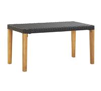 BOWEKAM Home & Garden Banc de jardin en polyrotin et bois d'acacia massif Noir 120 cm