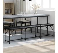 BOWEKAM Home & Garden Banc de salle à manger en acier et similicuir Noir 186 x 32 x 45 cm