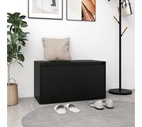 BOWEKAM Home & Garden-Banc d'entrée en bois d'ingénierie Noir 80 x 40 x 45 cm
