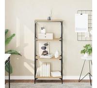BOWEKAM Home & Garden Bibliothèque à 4 étages en chêne sonoma 59 x 35 x 132 cm