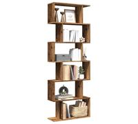 BOWEKAM Home & Garden Bibliothèque séparatrice 6 étages en bois vieilli 70 x 24 x 193 cm