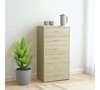 BOWEKAM Home & Garden Buffet avec 6 tiroirs en chêne Sonoma 50 x 34 x 96 cm