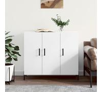 BOWEKAM Home & Garden Buffet en bois d'ingénierie Blanc 90 x 34 x 80 cm