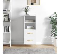 BOWEKAM Home & Garden Buffet en bois d'ingénierie Blanc brillant 34,5 x 34 x 90 cm